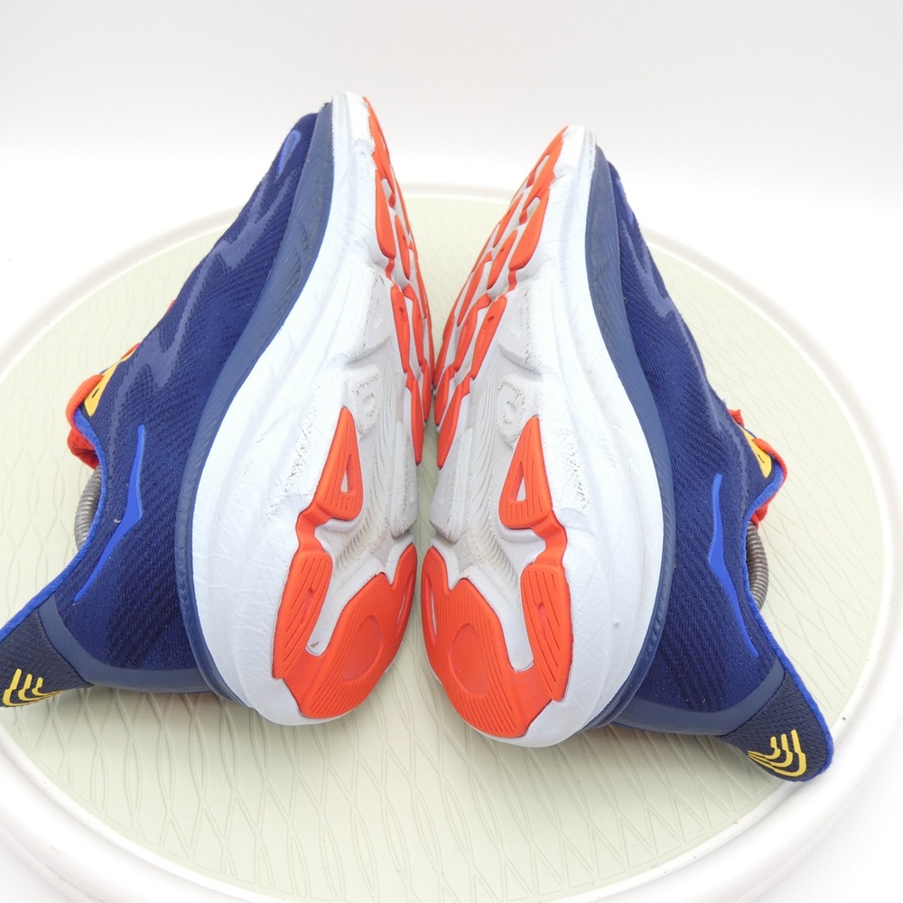 Hoka One One Clifton 9 Mens 10 Deep Lake Ceramic Blue Orange 1127895 BBDGB - Picture 6 of 10